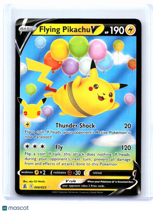 2021 Pokemon—Flying Pikachu V #006/025 Celebrations—Ultra Rare Holo