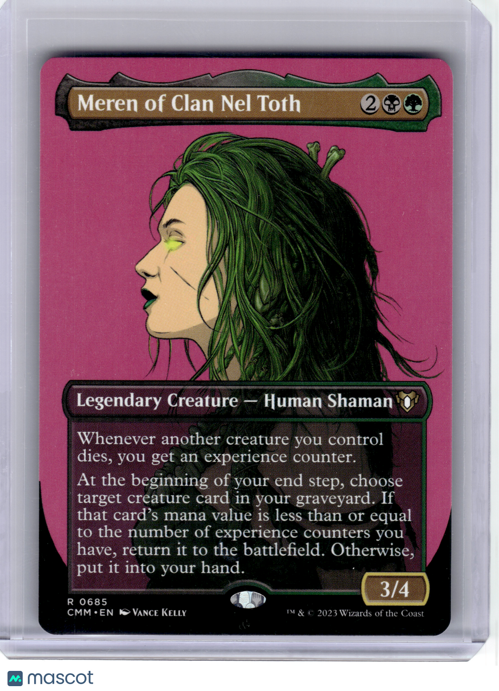 2023 MagicTG—Meren of Clan Nel Toth (Borderless) #685 CMM—Rare Non-Foil