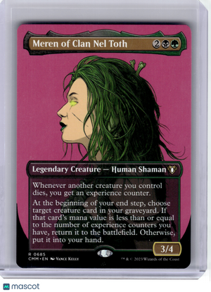2023 MagicTG—Meren of Clan Nel Toth (Borderless) #685 CMM—Rare Non-Foil
