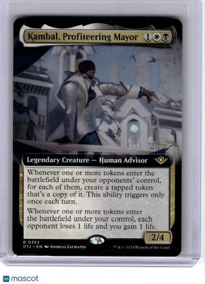 2024 MagicTG—Kambal, Profiteering Mayor (Extended Art) #353 OTJ—Rare Non-Foil