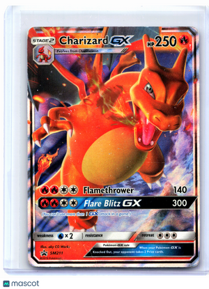 2019 Pokemon—Charizard GX #SM211 Sun & Moon Promos—Black Star Promo Holo [DMG]