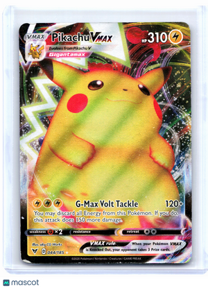 2020 Pokemon—Pikachu VMAX #044/185 Vivid Voltage—Ultra Rare Holo [Damaged]