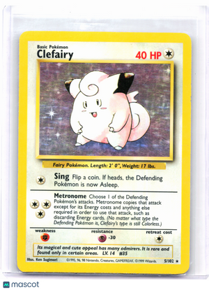 1999 Pokemon—Clefairy #5/102 Base Set—Holo Rare [Heavily Played]
