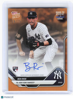 2025 Topps Now Road to Opening Day—Ben Rice #A-BR Orange Auto RC 16/25