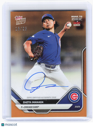2025 Topps Now Road to Opening Day —Shota Imanaga #A-SI Orange Auto 16/25