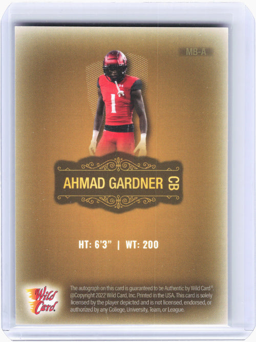 2022 Wild Card Matte Football—Ahmad Sauce Gardner #MB-A Bronze Auto 19/100