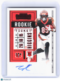 2020 Contenders Football—Tee Higgins #113 Red Zone Ticket Rookie Auto 20/23