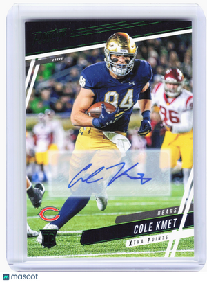 2020 Panini Prestige Football—Cole Kmet #224 Xtra Points Green Rookie Auto