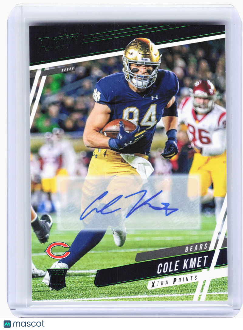 2020 Panini Prestige Football—Cole Kmet #224 Xtra Points Green Rookie Auto