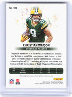 2023 Panini Prestige Football—Christian Watson #109 Xtra Points Pink Auto 15/25