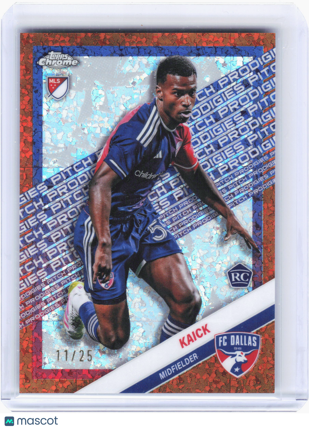 2025 Topps Chrome MLS Soccer—Kaick #200 Orange Sparkle Refractor Rookie RC 11/25