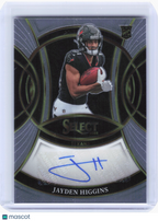 2025 Panini Select Football—Jayden Higgins #RSI-JHS Rookie Auto Texans