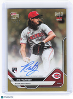 2025 Topps Now Road to Opening Day —Rhett Lowder #A-RL Gold Auto 24/50 Auto
