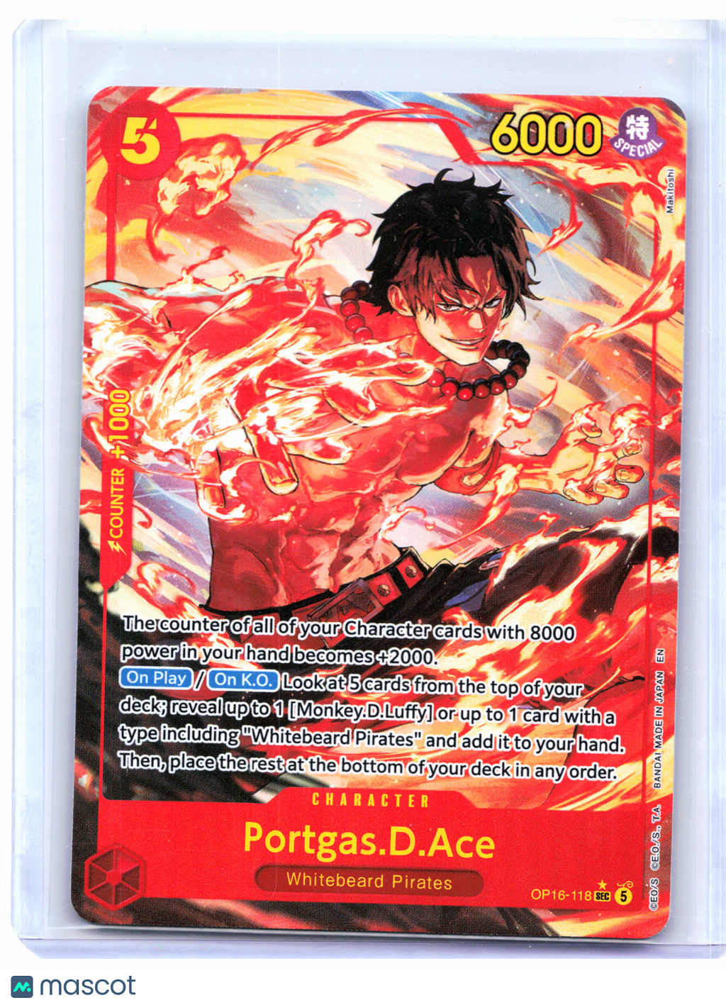 2026 One Piece—Portgas.D.Ace (Alt Art) #OP16-118 The Time of Battle—SR Foil