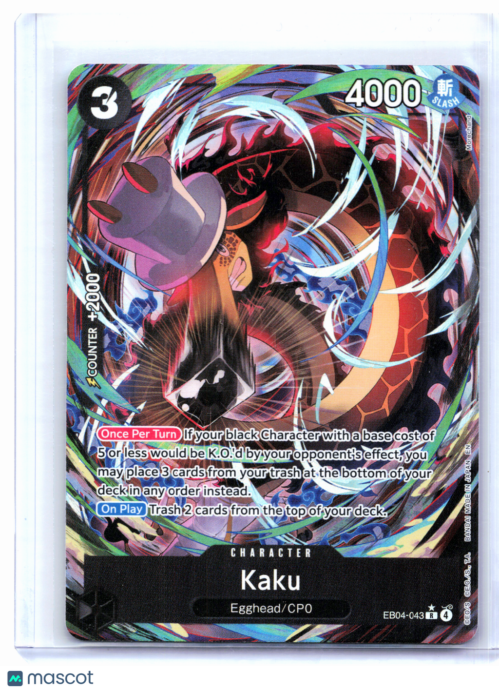 2026 One Piece—Kaku (Alt Art) #EB04-043 Adventure on Kami's Island—Rare Foil