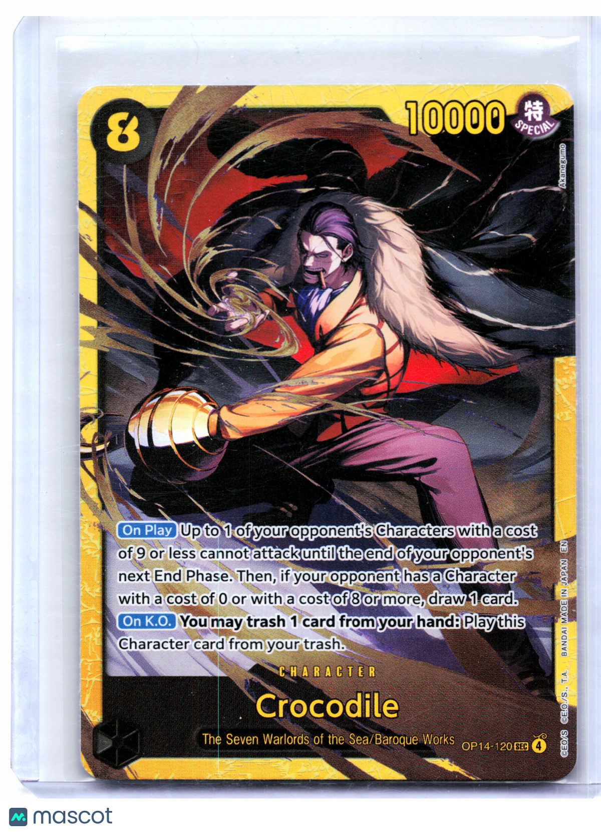 2026 One Piece—Crocodile #OP14-120 The Azure Sea's Seven—Secret Rare Foil