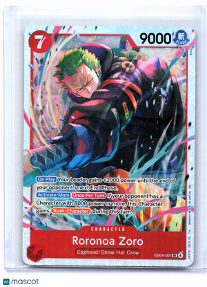 2026 One Piece—Roronoa Zoro #EB04-007 Adventure on Kami's Island—Super Rare Foil