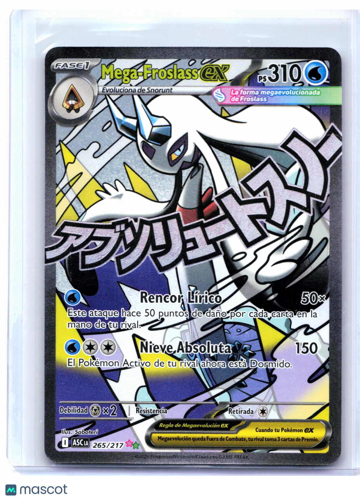 2026 Pokemon—Mega Froslass ex #265/217 Ascended Heroes—Mega Attack Rare Spanish