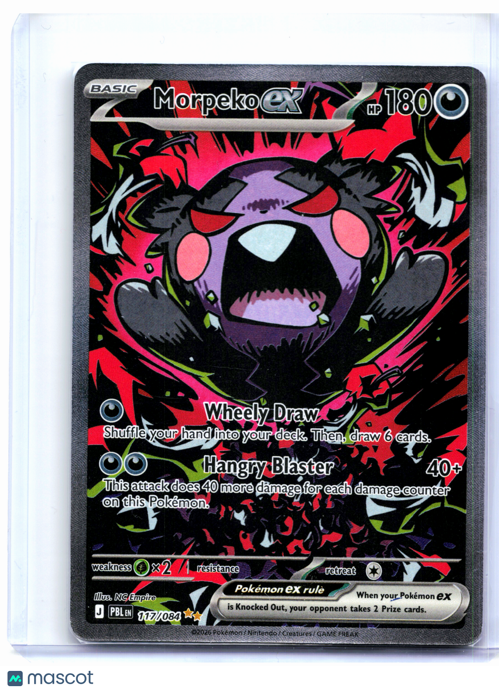 2026 Pokemon—Morpeko ex #117/084 Pitch Black—Special Illustration Rare Holo