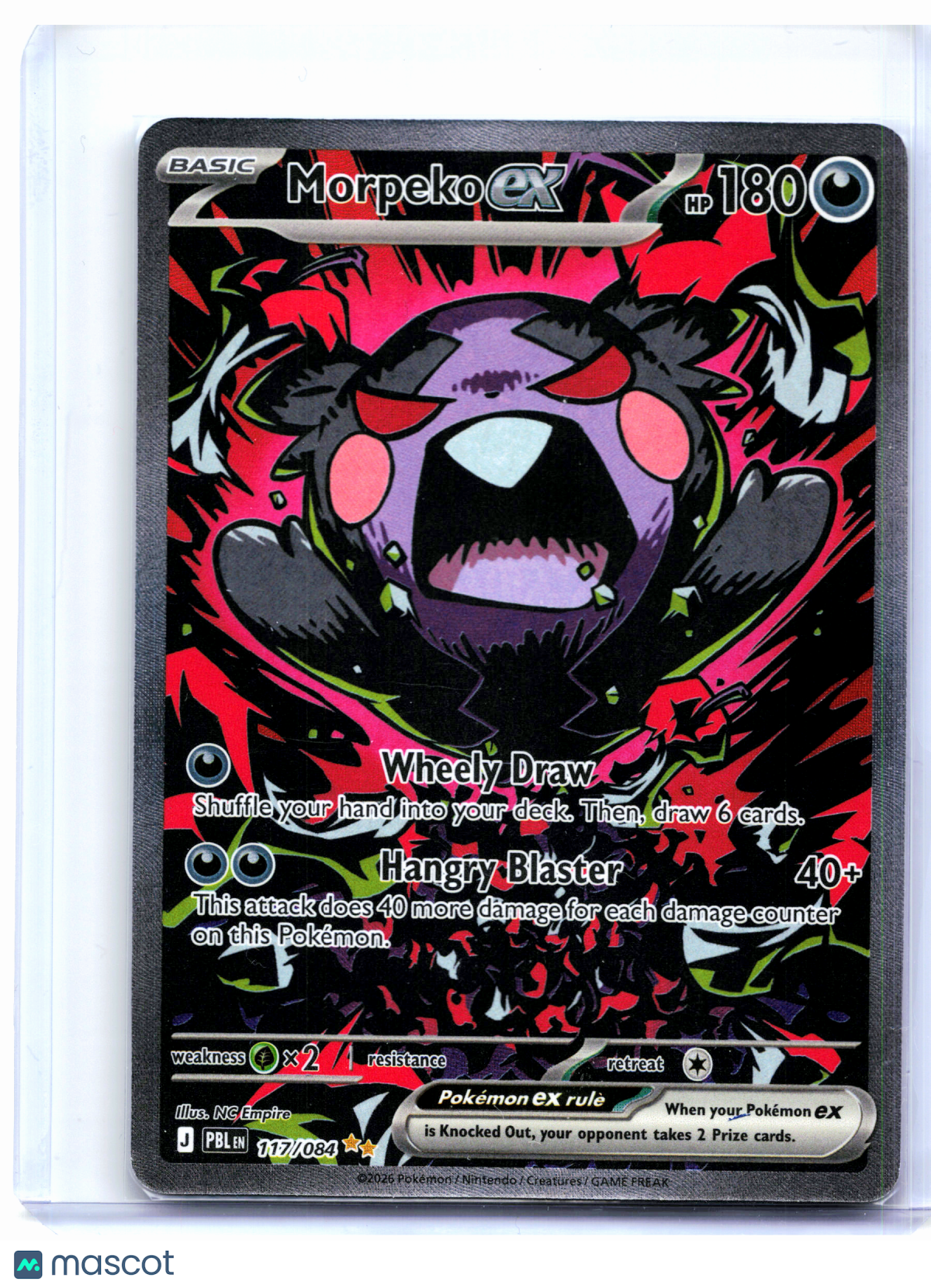 2026 Pokemon—Morpeko ex #117/084 Pitch Black—Special Illustration Rare Holo