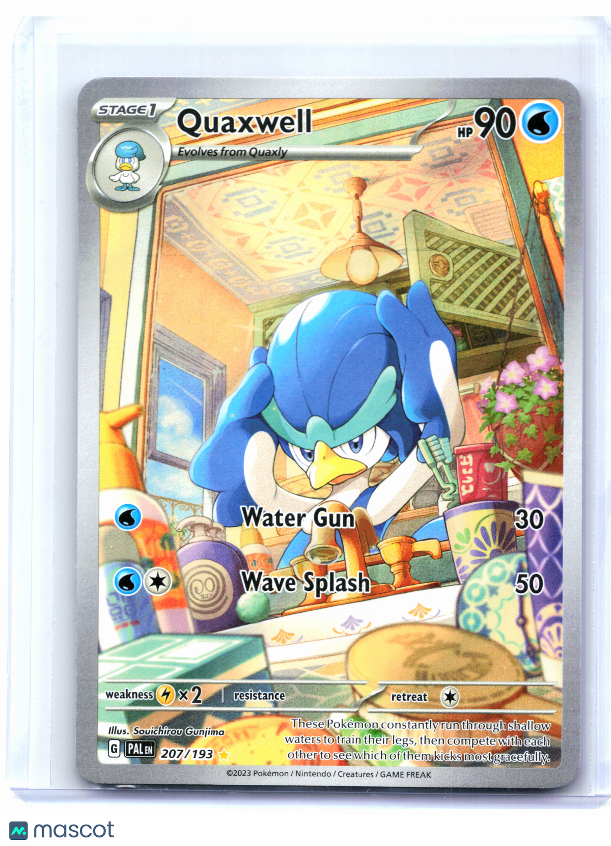 2023 Pokemon—Quaxwell #207/193 Paldea Evolved—Illustration Rare Holo