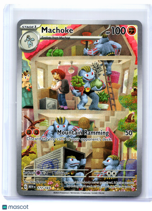 2023 Pokemon—Machoke #177/165 Scarlet & Violet 151—Illustration Rare Holo