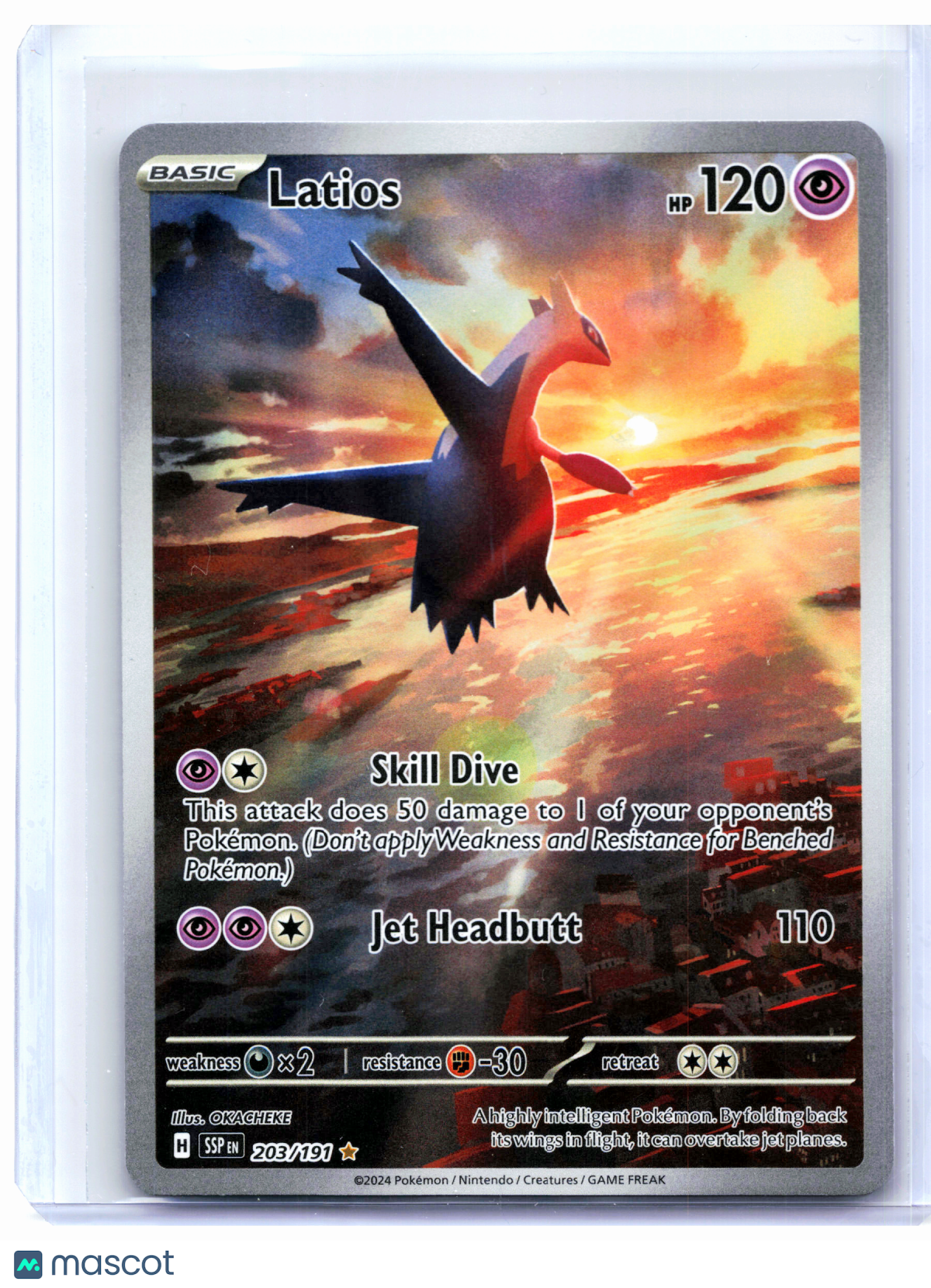 2024 Pokemon—Latios #203/191 Surging Sparks—Illustration Rare Holo
