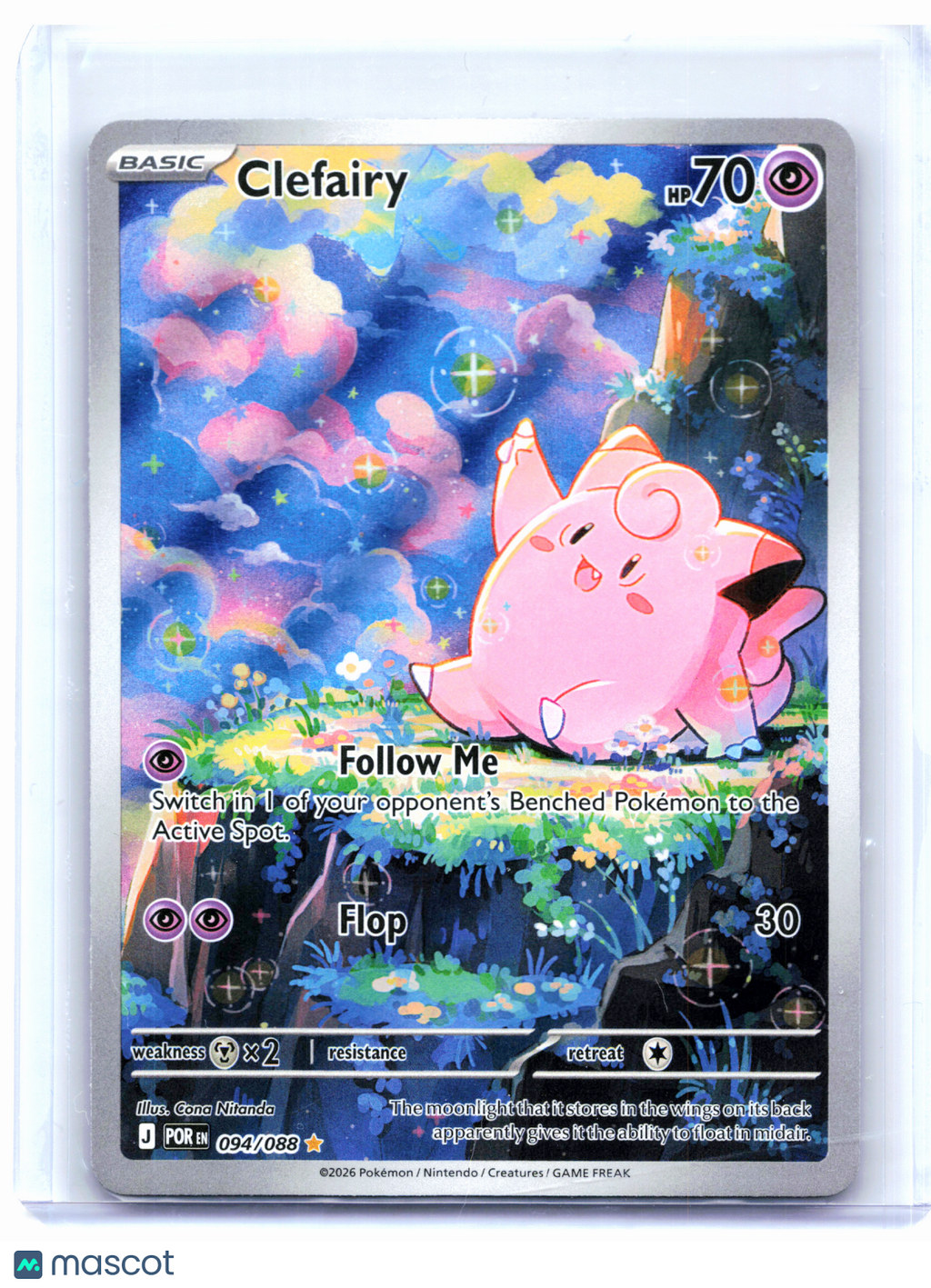 2026 Pokemon—Clefairy #094/088 Perfect Order—Illustration Rare Holo