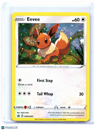 2021 Pokemon—Eevee #SWSH095 Sword & Shield Promos—Black Star Promo Holo [LP]