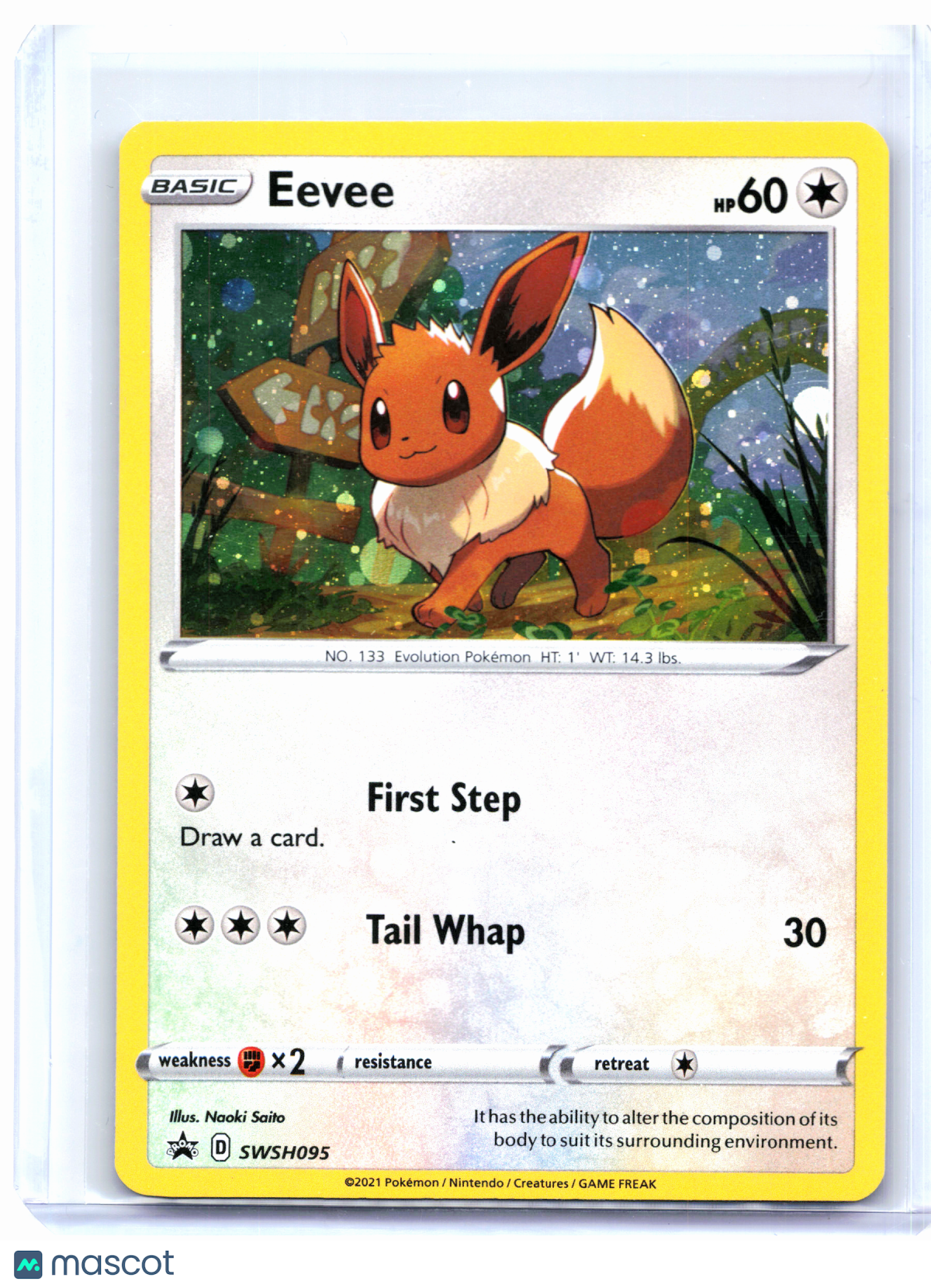 2021 Pokemon—Eevee #SWSH095 Sword & Shield Promos—Black Star Promo Holo [LP]