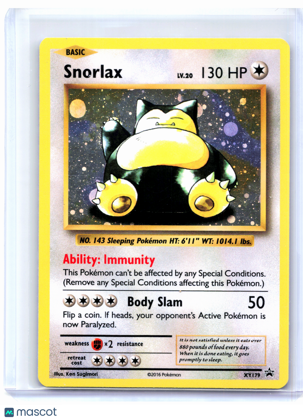 2016 Pokemon—Snorlax #XY179 XY Promos—Black Star Promo Holo [Moderately Played]