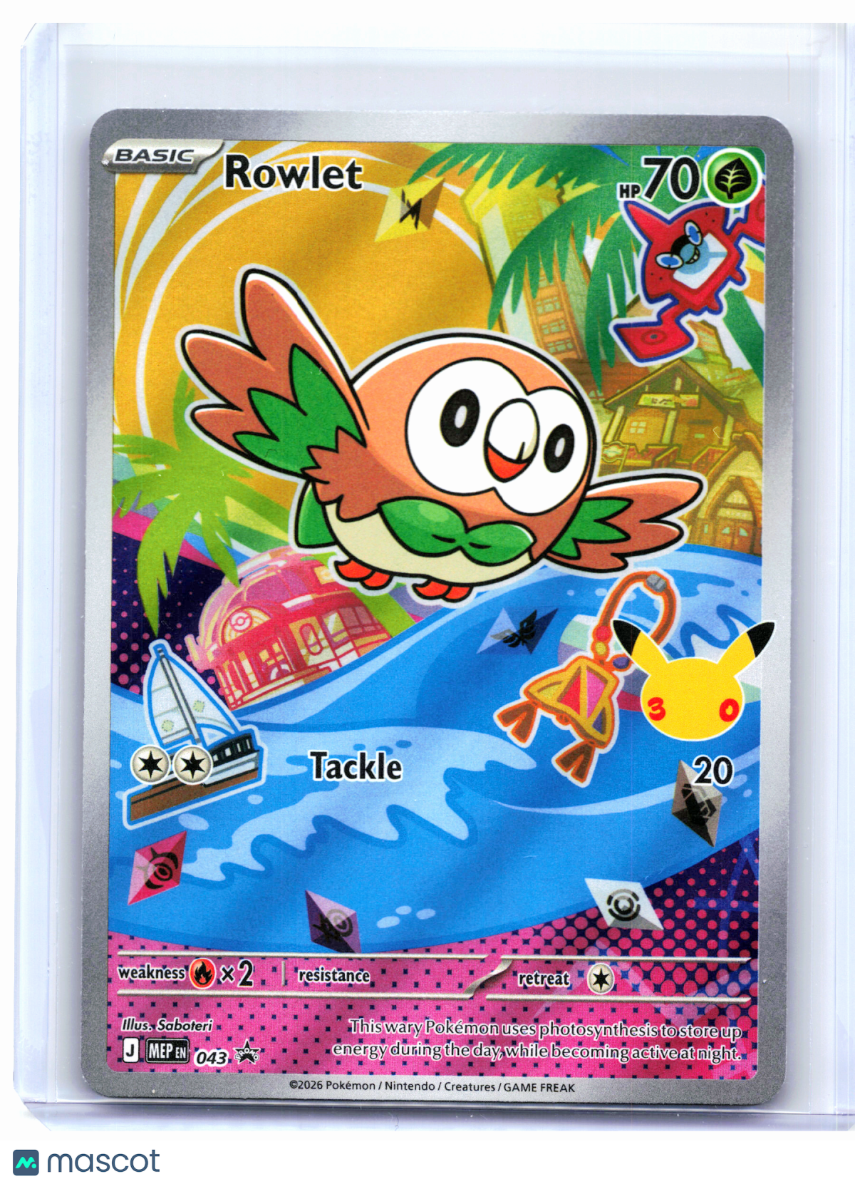 2026 Pokemon—Rowlet #043 Mega Evolution Promo—Black Star Promo Holo