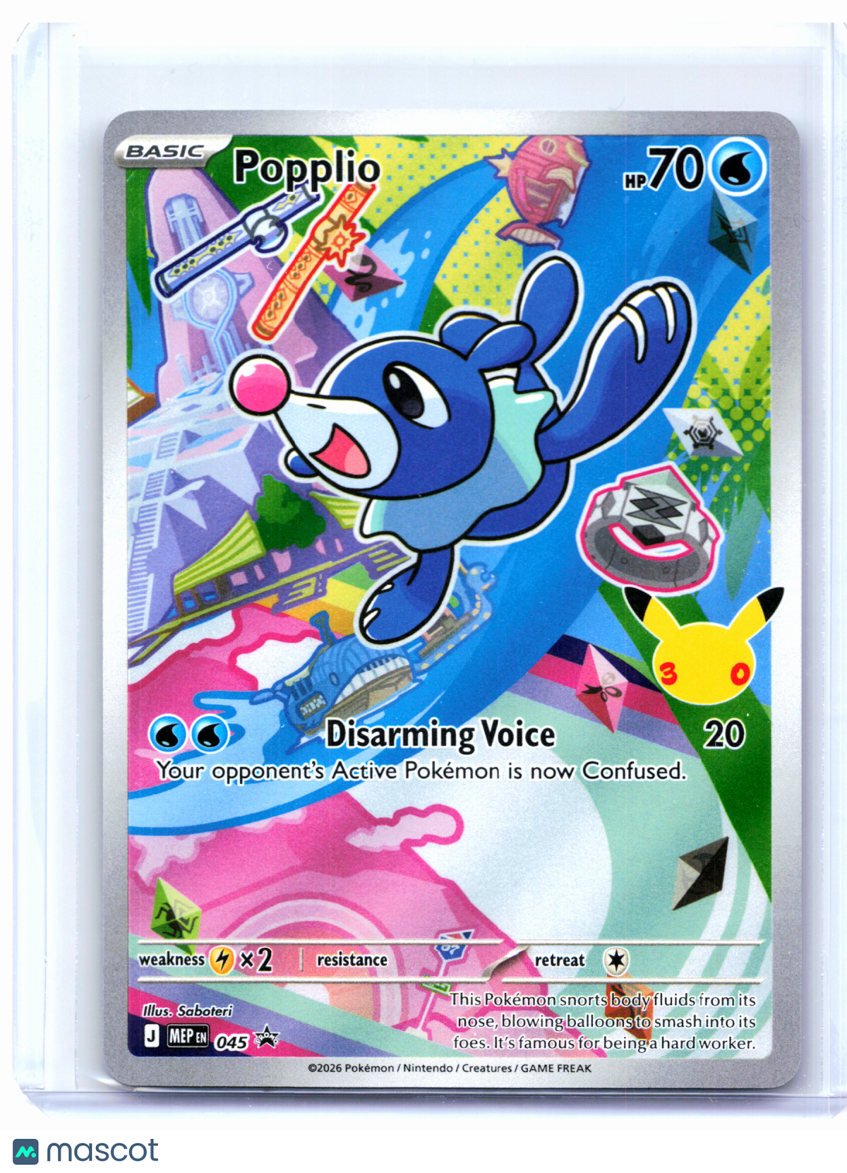 2026 Pokemon—Popplio #045 Mega Evolution Promo—Black Star Promo Holo