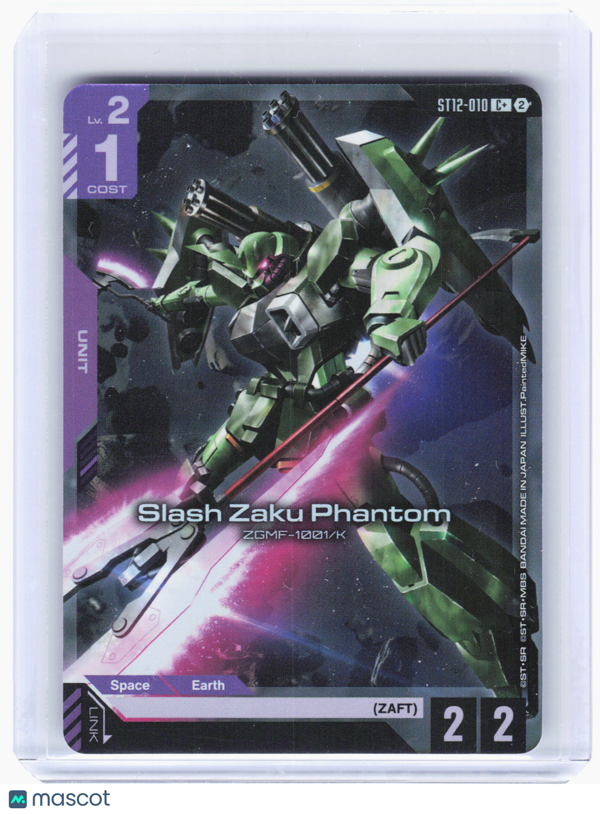 2026 Gundam Card Game—Slash Zaku Phantom #ST12-010 Raging Onslaught—Common+ Foil