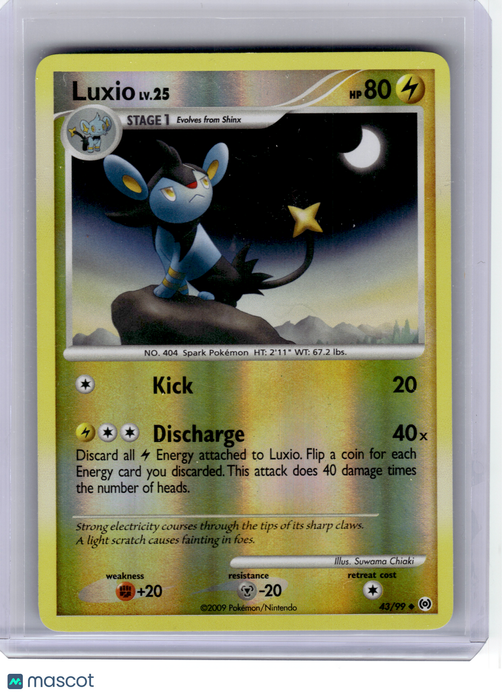 2009 Pokemon—Luxio #43 Arceus—Uncommon Reverse Holo