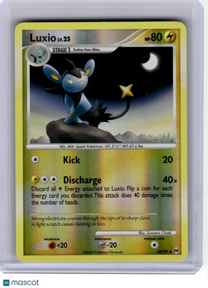 2009 Pokemon—Luxio #43 Arceus—Uncommon Reverse Holo