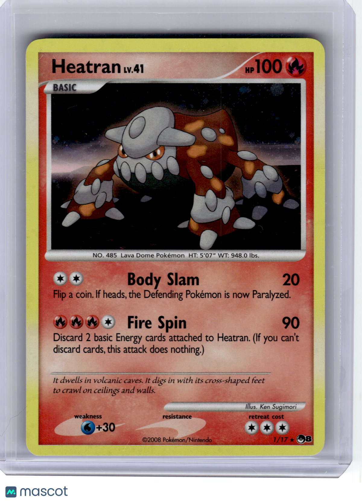 2008 Pokemon—Heatran #1 POP Series 8—Rare Holo