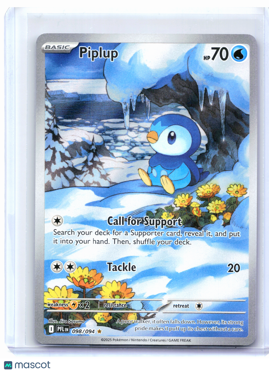 2025 Pokemon—Piplup #098/094 Phantasmal Flames—Illustration Rare Holo