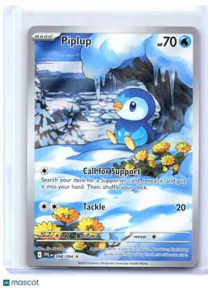 2025 Pokemon—Piplup #098/094 Phantasmal Flames—Illustration Rare Holo