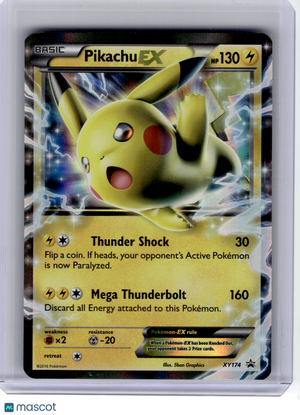 2016 Pokemon—Pikachu EX #XY174 XY—Black Star Promo Holo [Lightly Played]