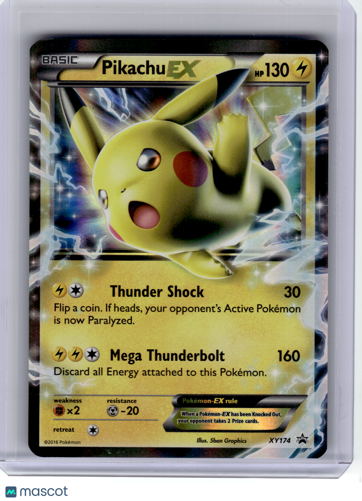 2016 Pokemon—Pikachu EX #XY174 XY—Black Star Promo Holo [Lightly Played]