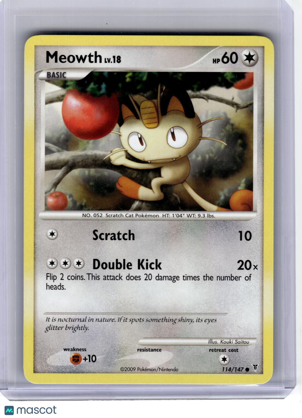 2009 Pokemon—Meowth #114 Supreme Victors—Common Non-Holo