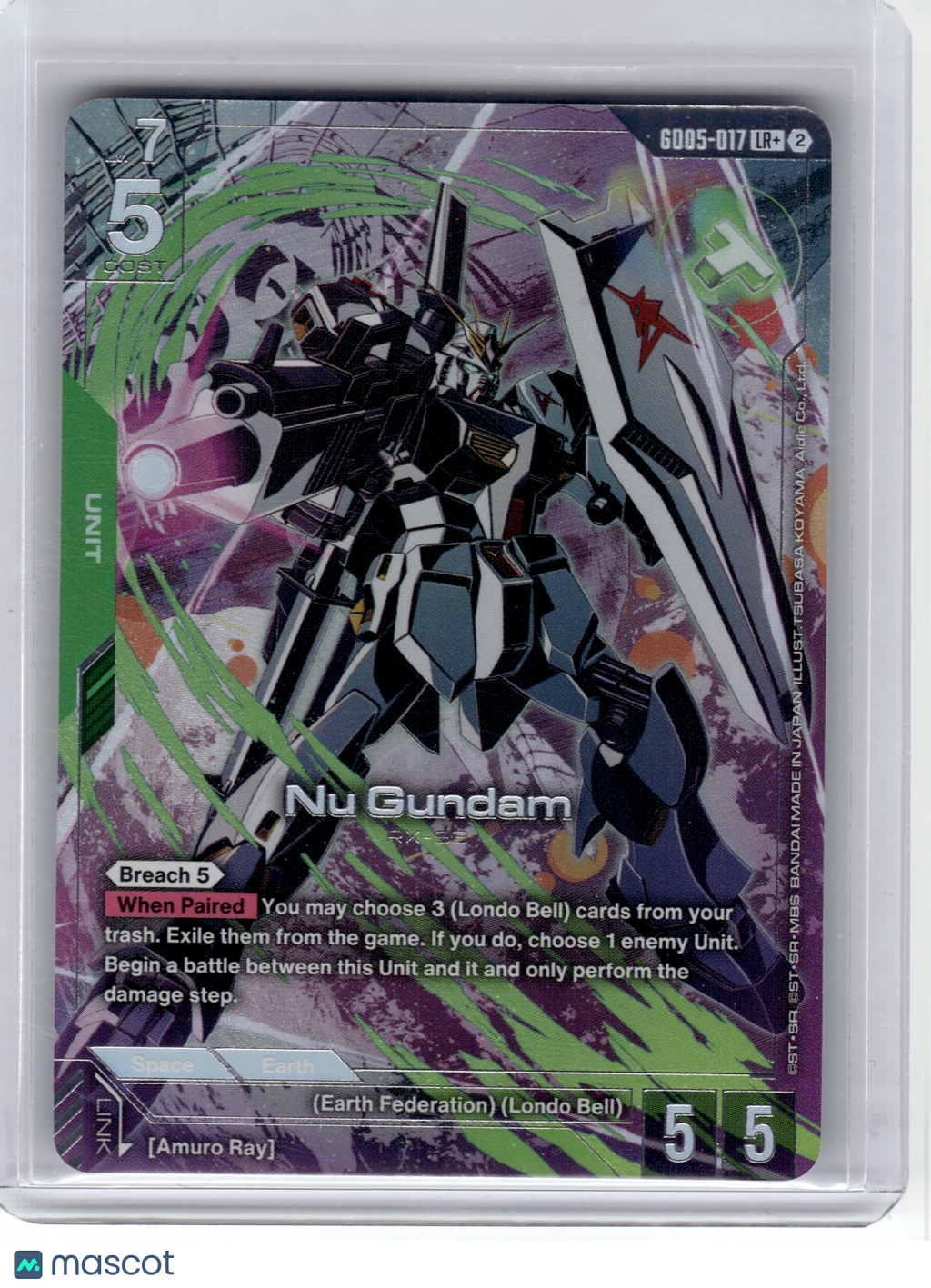 2026 Gundam Card Game—Nu Gundam #17 Freedom Ascension—LR+ Foil
