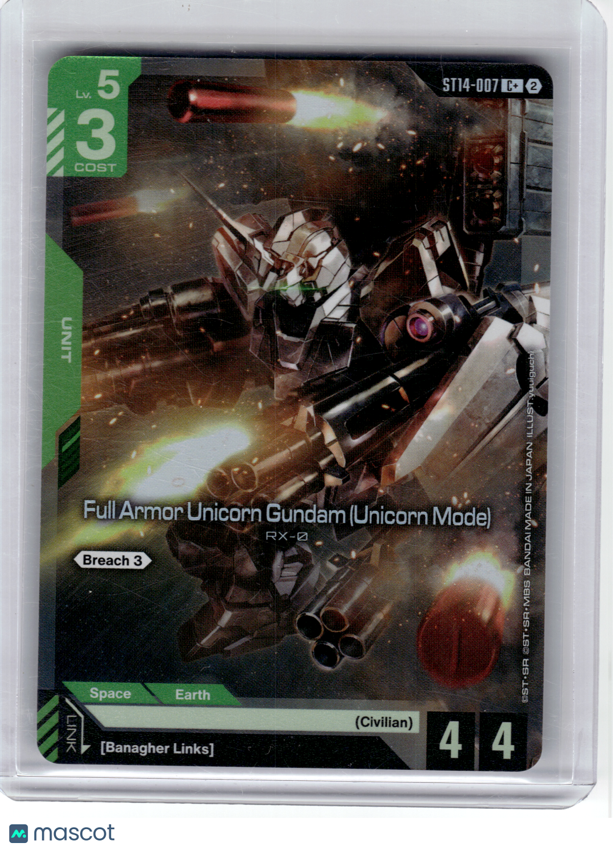 2026 Gundam CG—Full Armor Unicorn Gundam (Unicorn Mode) #7 ST14—C+ Foil