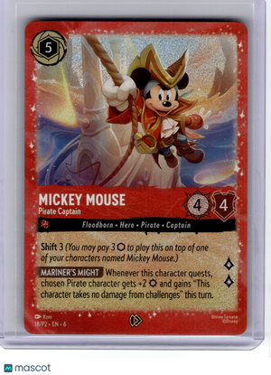 2026 —Mickey Mouse (Pirate Captain) #18 Disney Lorcana Promo Cards—Promo Foil