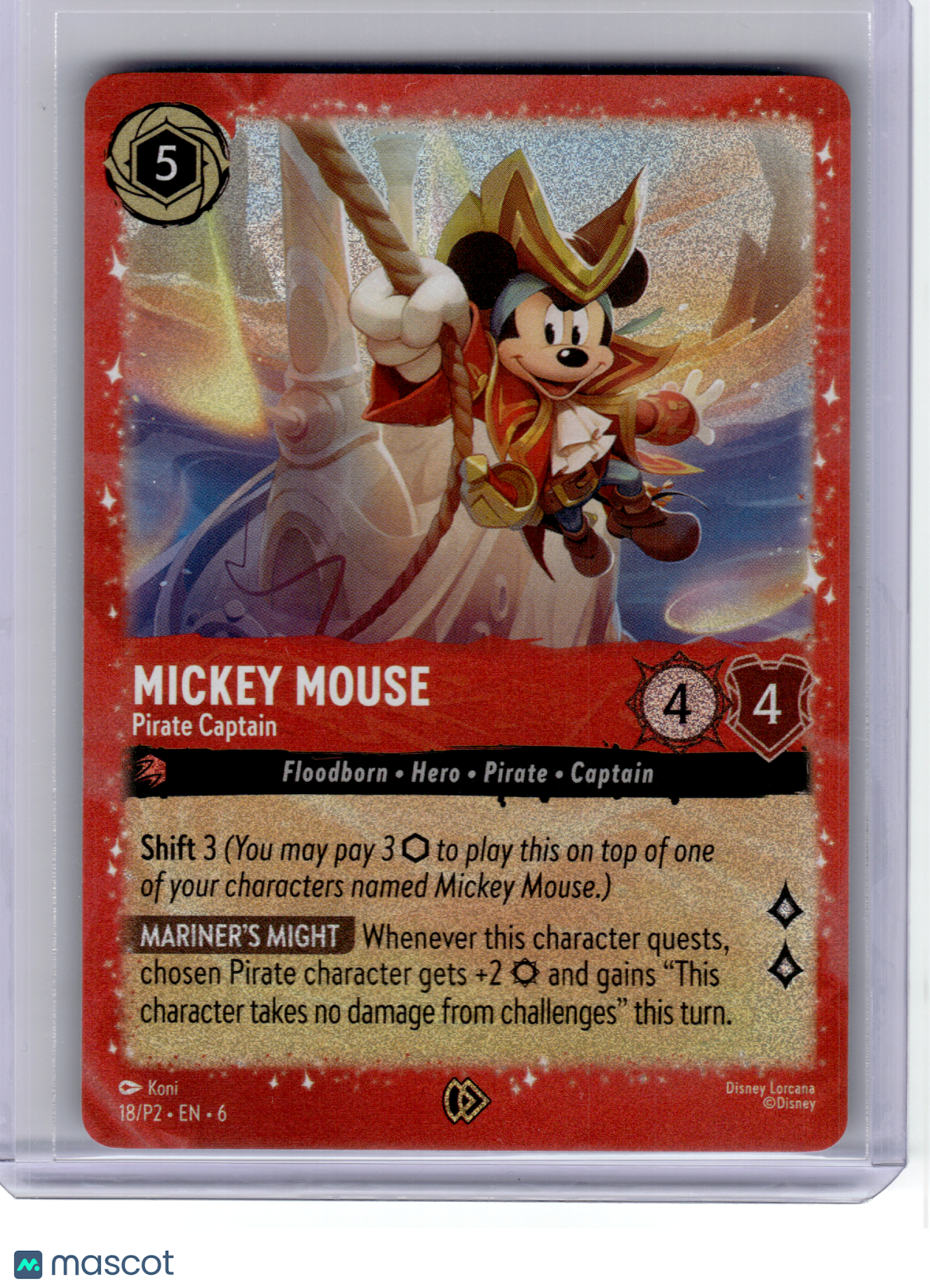 2026 —Mickey Mouse (Pirate Captain) #18 Disney Lorcana Promo Cards—Promo Foil
