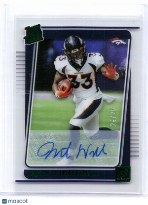 2022 Panini Clearly Donruss Football—Javonte Williams #75 Green Rookie 24/25 RC