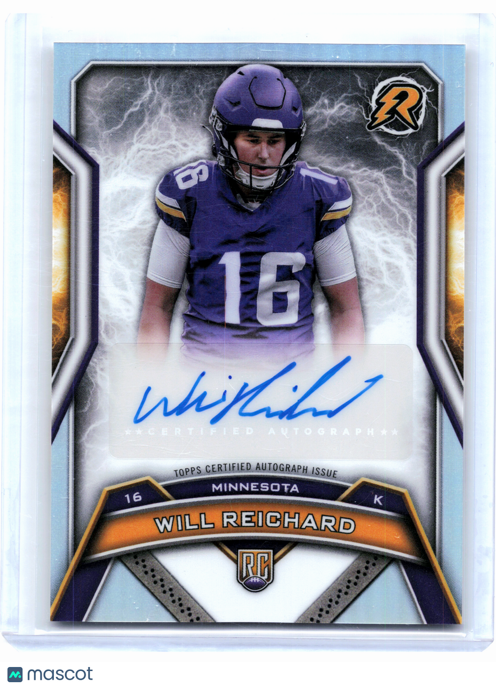 2025 Topps Resurgence Football—Will Reichard #RRS-WR Rookie Auto Vikings