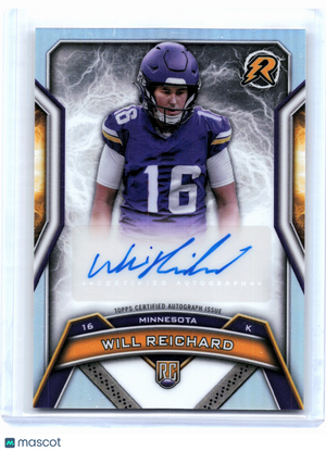 2025 Topps Resurgence Football—Will Reichard #RRS-WR Rookie Auto Vikings