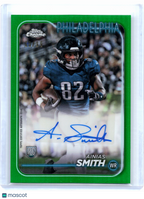 2024 Topps Chrome Football—Ainias Smith #RA-ASM Green Ref. Rookie Auto 60/99